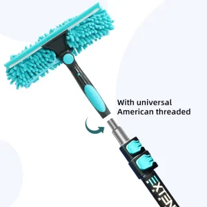 Flexible Window Squeegee Cleaner Long Handle Telescopic Pole Durable Aluminum Household Cleaning Tool