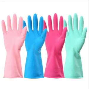 Flock Lined Household Rubber Glove for Cleaning