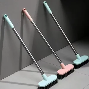 Floor Brush Hard Bristle Steel Handle Eco Friendly Plastic Bathroom Toilet Cleaning Brush Floor Scrubber Tile