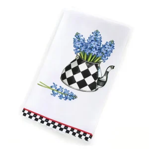 Floral Cotton Dish Towel Cute Decorative Kitchen Towel for Cleaning Home Decor Lint Free Tulip Tea Kettle