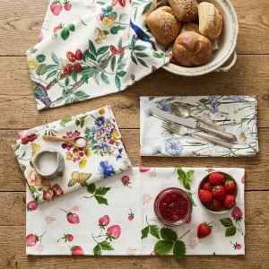 Flour Sack Kitchen Towels Set 2 18×26 Cotton Dish Towels Hanging Loop Reusable Absorbent Square Shape Floral Pattern