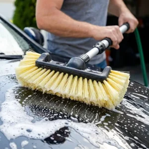 Flowthrough Car Wash Brush Kit Soft Bristle Long Handle with Wheel Cleaner for Car Detailing Exterior Cleaning