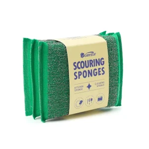 Foamstar Stainless Steel Kitchen Cleaning Sponge Dish Washing Scrub Sponge with Wire Scouring Pads for Effective Cleaning