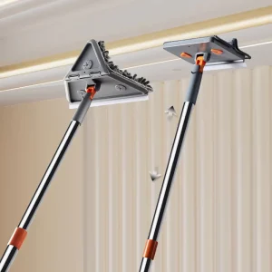 Foldable 3 in 1 Telescopic Flat Mop Set Household Cleaning Tool with Squeegee Blade for Wall Ceiling Window Corner Tile