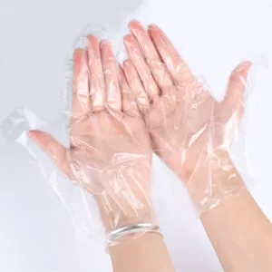 Food Grade 100 Pack Disposable Polyethylene Plastic Safety HDPE Household Gloves in Kitchen