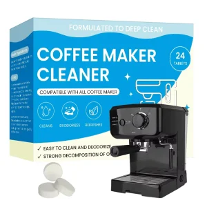 Food Grade Eco Friendly Coffee Maker Cleaner Tablets 24 Count Bulk Pack for Office & Cafe Maintenance