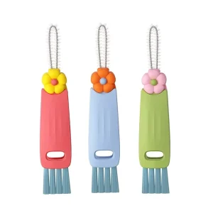 For Explosions Petals Three in One Plastic Cup Lid Brush Multifunctional Gap Cleaning Brush for Bottle and Cup Mouth