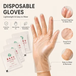 Free Design Free Sample Disposable PE Gloves Individually Wrapped Plastic Gloves Hotel Room Amenities Restaurant Food Hand Care