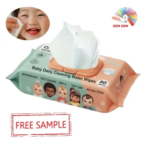 Free Sample Custom Logo Baby Water Cleansing Wipes Organic Biodegradable Baby Wet Wipes OEM ODM Deodorizing Wipes