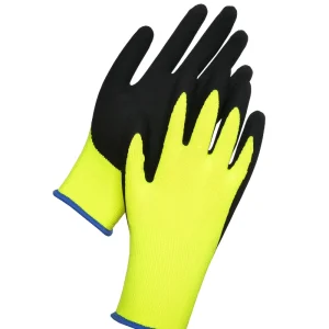 Free Sample Industrial Rubber Glove Cotton Latex Coated Glove with Crinkle Palm