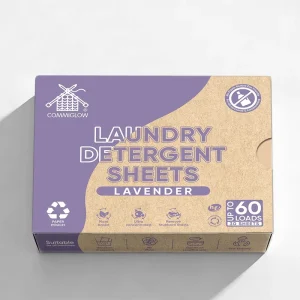 Free Sample Travel Plastic Free Gentle on Skin Eco Friendly Liquidless Washer Strip Soap Lavender Laundry Detergent Sheets