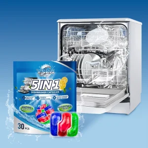 Free Sample Ultra Concentrated Plant Based 2X Cleaning Power Salt Dissolve Dishwashing Gel Biodegradable Fast Tableware Cleaning