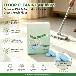 Fresh Lemon Scent Stain Removal Effervescent Tablets for Home Instant Dissolve Floor Cleaning Tablet
