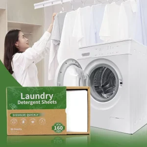 Fresh Scent Organic Laundry Detergent Sheets Stain Remover Deep Cleaning Washing Striped Laundry Detergent Sheets