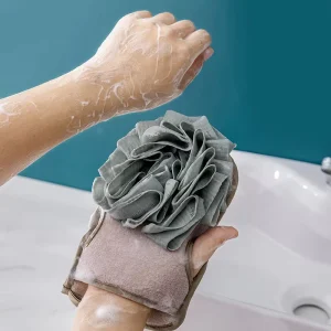 Frosted Polyester Cotton Double-sided Exfoliating Bathing Gloves for Adults Household Use