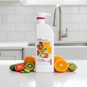 Fruit Vegetable Liquid Sanitizer Detergent 1KG Eco Friendly Zero Aftertaste Customized OEM Special Cleaning Agent