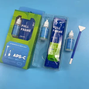 Full Frame Camera Cleaning Kit 10 Swabs + 20mL Cleaner for Lens Glass Aperture Blades Viewfinder Eyepiece & Mount Contacts