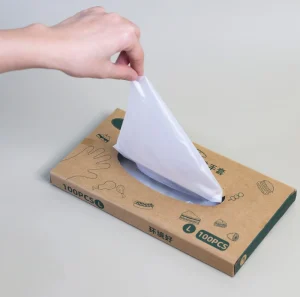 Fully Biodegradable PLA Food Grade Disposable Gloves in Pairs Customizable Size & Color for Kitchen Household Use
