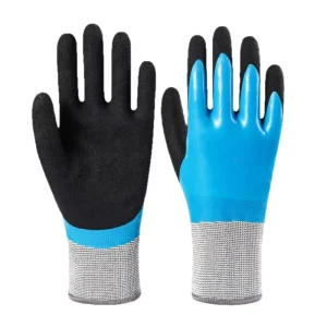 Fully Latex Coated Textured Flexible Cold Weather Protection Thermal Waterproof Insulated Knit Wrist 24CM Gloves
