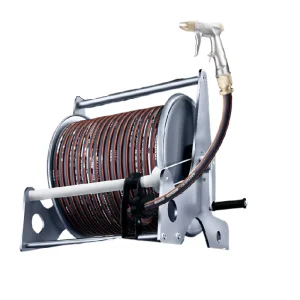 Garden Water Equipment and Tools Hand Held Garden Stainless Steel Metal Pressure Washer 3/4 Hose Reel with Cart and Spray Gun