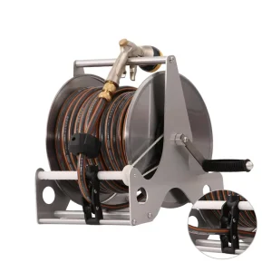 Gardening Tools and Equipment 50m Garden Stainless Steel Metal 1/2 Inch Hose Reel with Parts and Iron Spray Gun