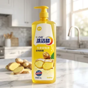 Ginger Scent Dishwashing Liquid Antibacterial Heavy Duty Degreaser Eco Friendly Disposable