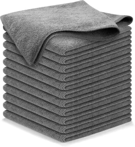 Gray Washable Microfiber Dish Cloth for Kitchen Car Lint Free Quick Dry Absorbent Cleaning Towel