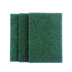 Green Abrasive Polyester Sponge Scouring Pad for Dish and Kitchen Cleaning