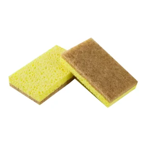 Green Durable Sustainable Multi Purpose Wood Pulp Cotton Kitchen Cleaning Scouring Pads High Sponge