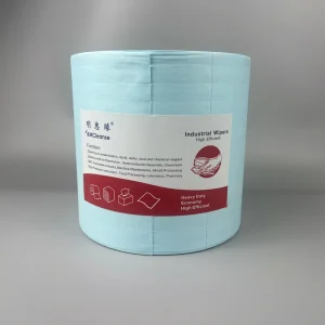 Green Industrial Dust Free Reusable Wiping Paper for Water and Oil Absorption 250gsm Roll Cleaning Cloths