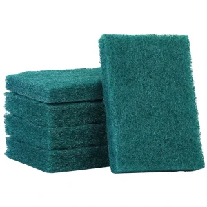 Green Sponge Scouring Pad 2cm Thick Abrasive Kitchen Cleaning Double Sided Dishwashing Cloth