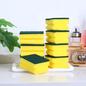 Green Yellow Hight Density Kitchen Cleaning Sponge and Scouring Pads Dish Washing Sponge