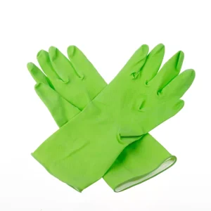 Green spray flocking Latex Household Gloves