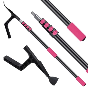Gutter Cleaning Tool Aluminum Alloy Telescopic Pole PP Plastic Gutter Cleaner for Roof Indoor Outdoor Household