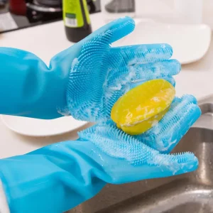 Hand Protection Reusable Sustainable Silicone Gloves Medium Durable for Household Cleaning Kitchen Dishwashing Various Colors