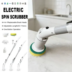 Handheld Household Multifunctional Rechargeable Electric Spin Scrubber Bathroom Kitchen Cleaning Brush