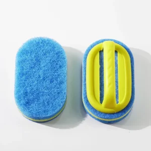 Handle Sponge Cleaning Brush with Handle High density Sponge and Scouring Pad Household Kitchen and Toilet Cleaning Tool