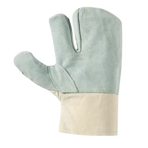 Heat Resistant Cowhide Oven Mitts Silicone-free Comfortable Kitchen Gloves Reinforced Cuff Abrasion Resistant