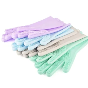 Heat Resistant Kitchen Dish Washing Cleaning Tools Scrubber Brush Washing Glove Silicone Household Cleaning Glove