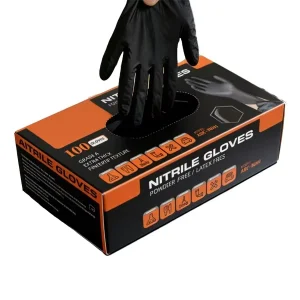 Heavy Duty 6mil Black Nitrile Gloves Full Textured Industrial Mechanical Work Glove Powder Free Garage Car Repair Protection