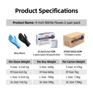 Heavy Duty 6mil Disposable Black Nitrile Gloves Anti Slip Anti Static Safety Gloves for Driving Industrial Use Free XL Sample