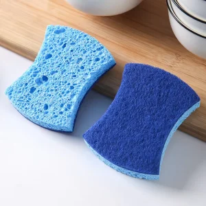 Heavy Duty Custom Shape Cleaning Pad Sustainable Kitchen Wood Pulp Cellulose Scouring Sponge