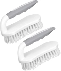 Heavy Duty Eco Friendly Plastic Scrub Brush with Stiff Bristles for Shower Bathroom Carpet Cleaning Handheld Design