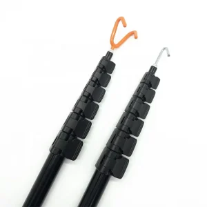 Heavy Duty Flip Lock Customized Hook Disc Golf Retriever Pole Aluminum Telescopic Extension Pole