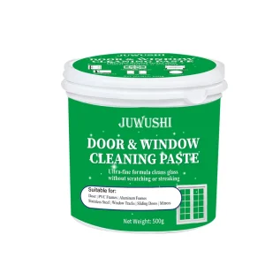 Heavy Duty Glass Cleaner Paste with Frame Care Removes Limescale From Windows Sliding Doors Cleans Window Tracks Mirrors 500g