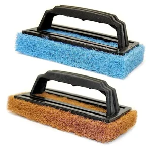 Heavy Duty Nylon Griddle Cleaning Pad 4″ X 5.25″ Quick Clean Scouring Pads for Baked on Food & Cooking Oils