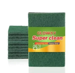 Heavy Duty Scouring Pads 3 Pack Non Scratch Green Nylon Scrubbing Pads for Kitchen Anti Grease Household Commercial Use