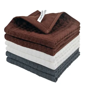 Heavy Duty Square Cotton Waffle Weave Dish Towels Thickened Eco Friendly Highly Absorbent Cleanroom 30x30cm Kitchen Scouring