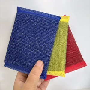 Heavy Duty Stainless Steel Wire Scourer Sponge Kitchen Cleaning Iron Wire Scurber Kitchen Dish Sponge Scouring Pad Sponge