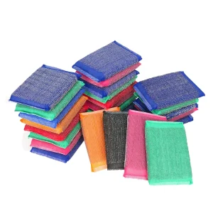 Heavy Duty Stainless Steel Wool Scrubber Sponge Non Scratch Metal Cleaning Wire Cloth for Kitchen Dishwashing Scouring Pads